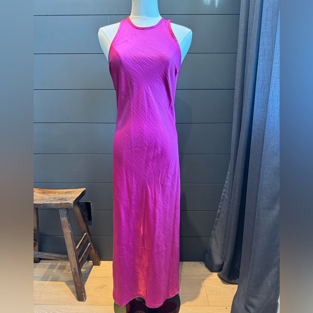 House of Harlow 1960 NWT Magenta Fuchsia Maxi Slip Dress Cocktail Party Silky
